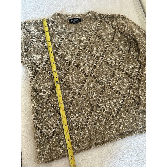 Le Chois Womens Sweater Medium Light Brown Pullover Round Neck Long Sleeves - Picture 10 of 15